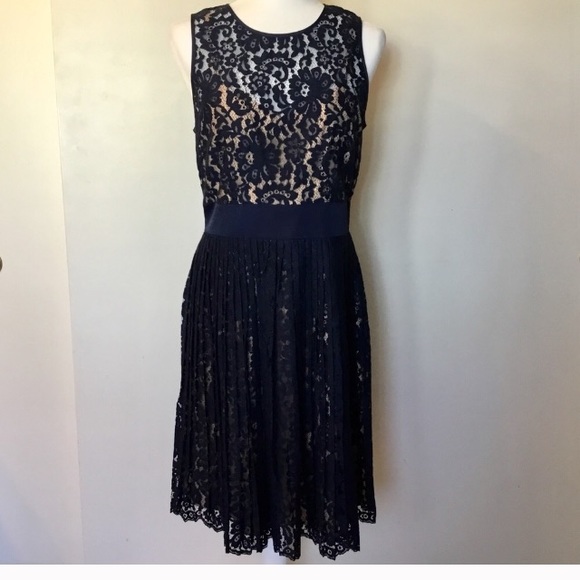 eliza j lace pleated cocktail dress